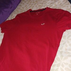 Hollister Red Short Sleeve Tee Vibrant Cotton Comfort